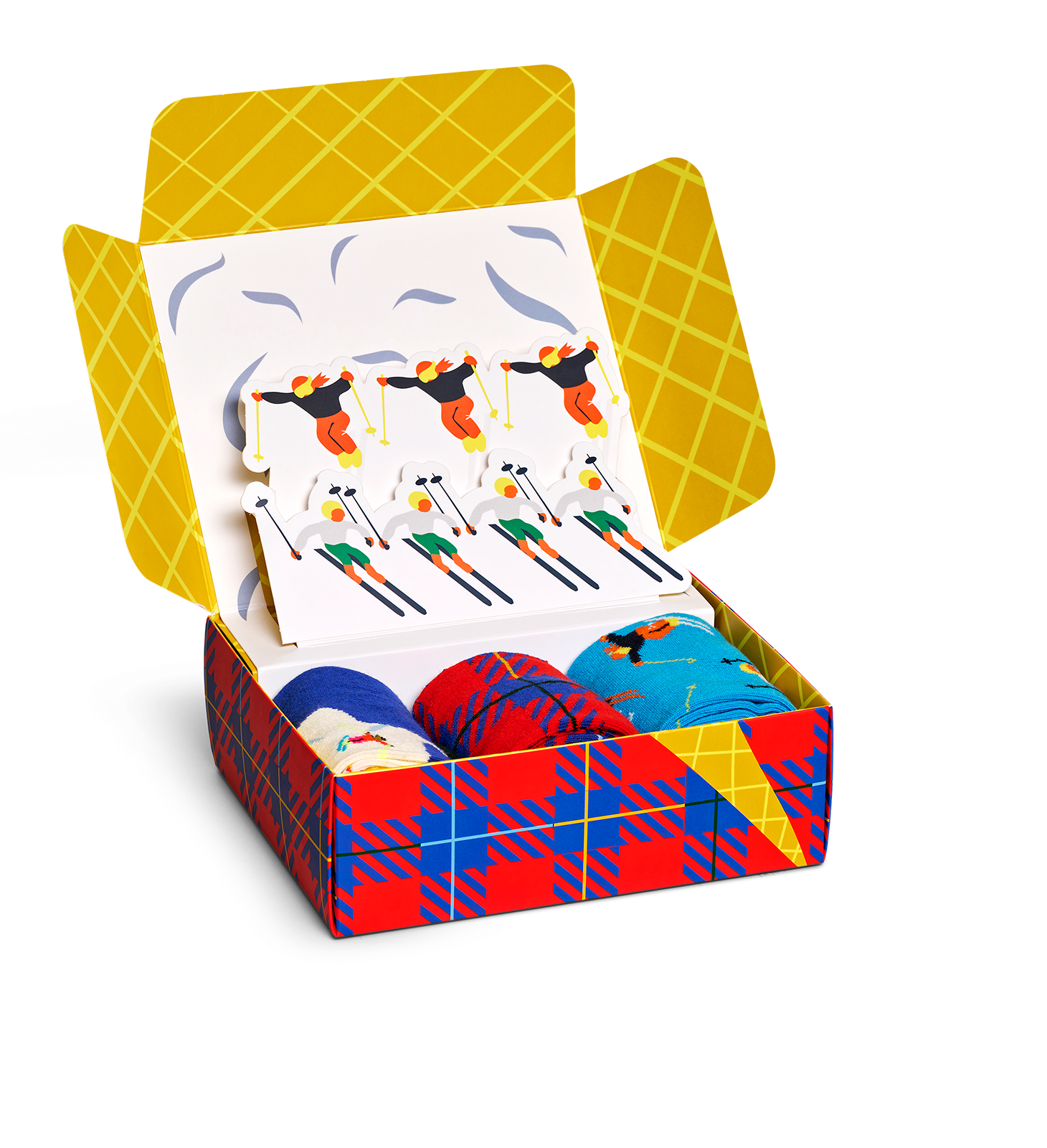 Downhill Skiing Socks Gift Set – kolme paria värikkäitä laskettelusukkia
