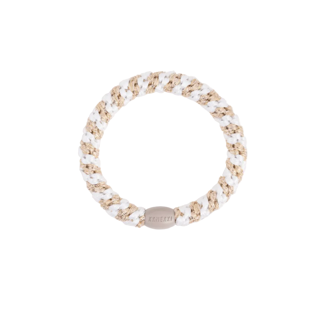 Kknekki White Beige Glitter Hiuslenkki