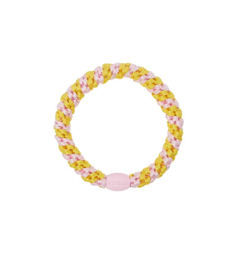 Kknekki Yellow-Pink Stripe Hiuslenkki