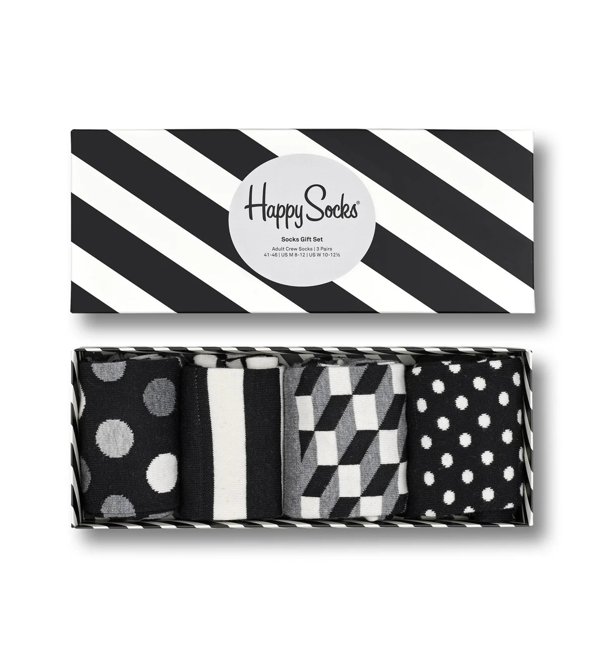 Classic Black & White Socks Gift Set 4-pack
