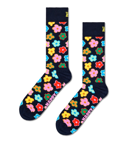 Happy Socks - Flower Sock Black