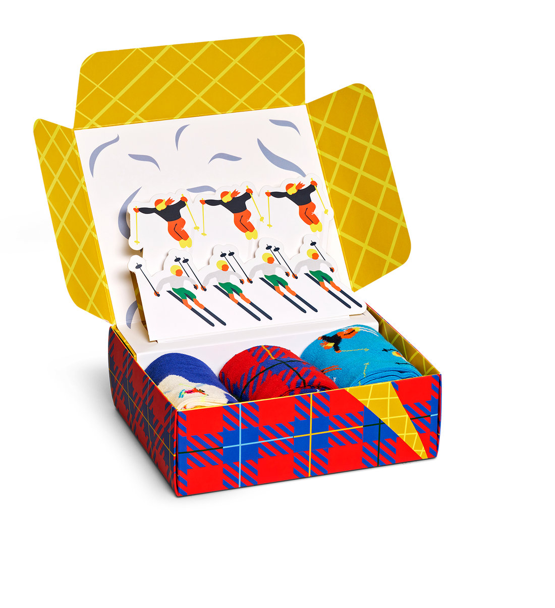 Downhill Skiing Socks Gift Set – kolme paria värikkäitä laskettelusukkia
