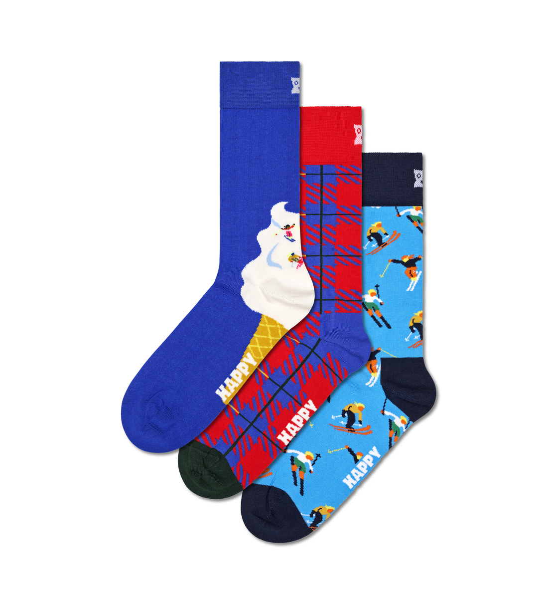 Downhill Skiing Socks Gift Set – kolme paria värikkäitä laskettelusukkia