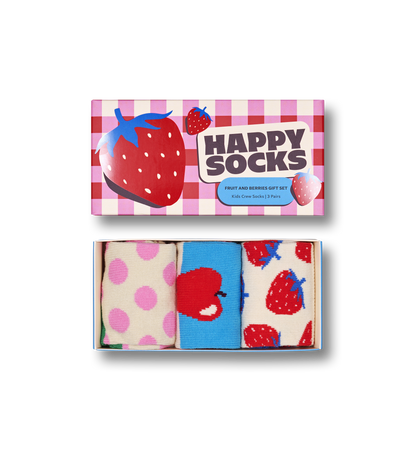 Happy Socks Fruits &amp; Berries – mansikka-, omena- ja karkkipinkit Big Dot -sukat