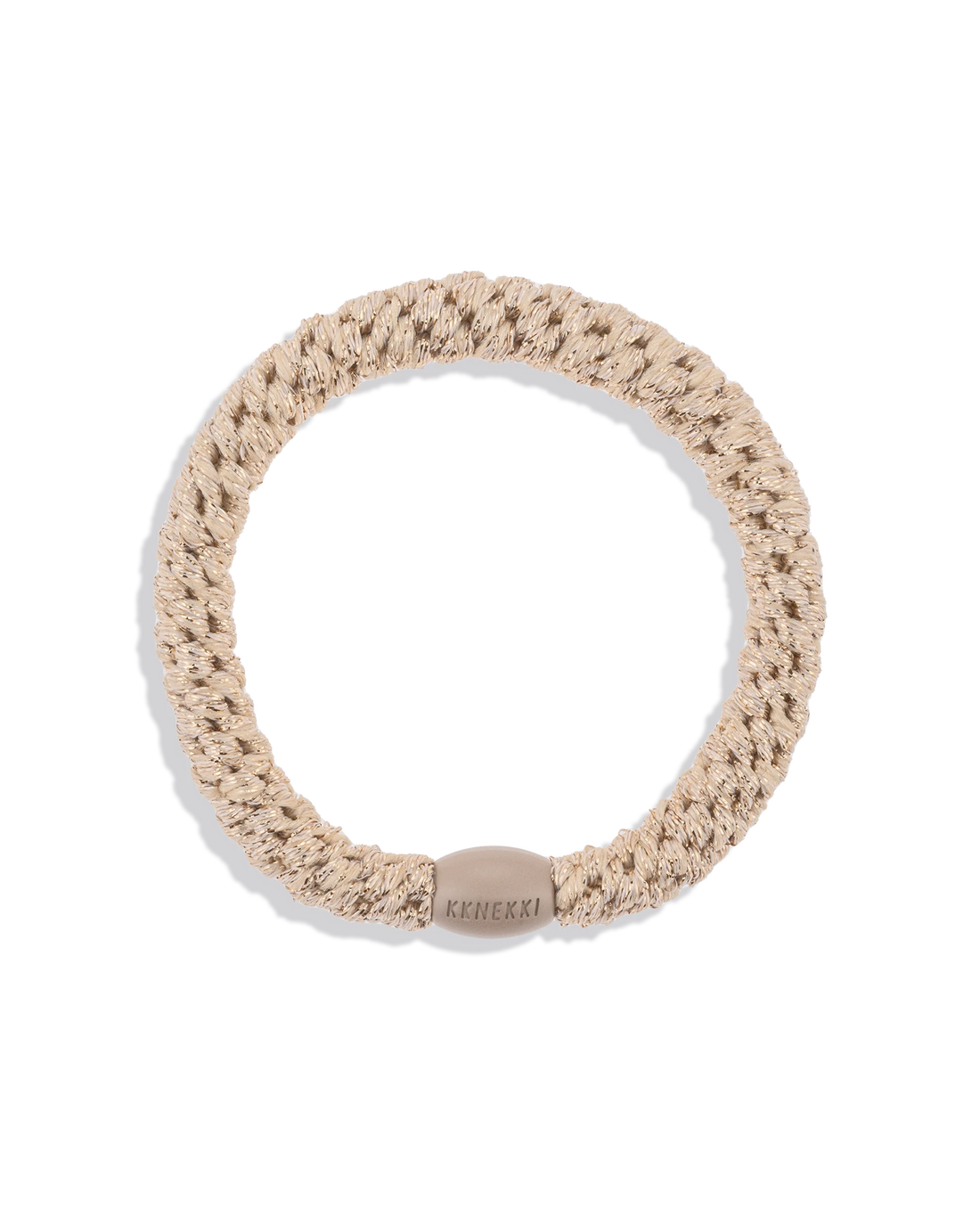 KKNEKKI Beige Gold – beige-kultainen punottu hiuslenkki