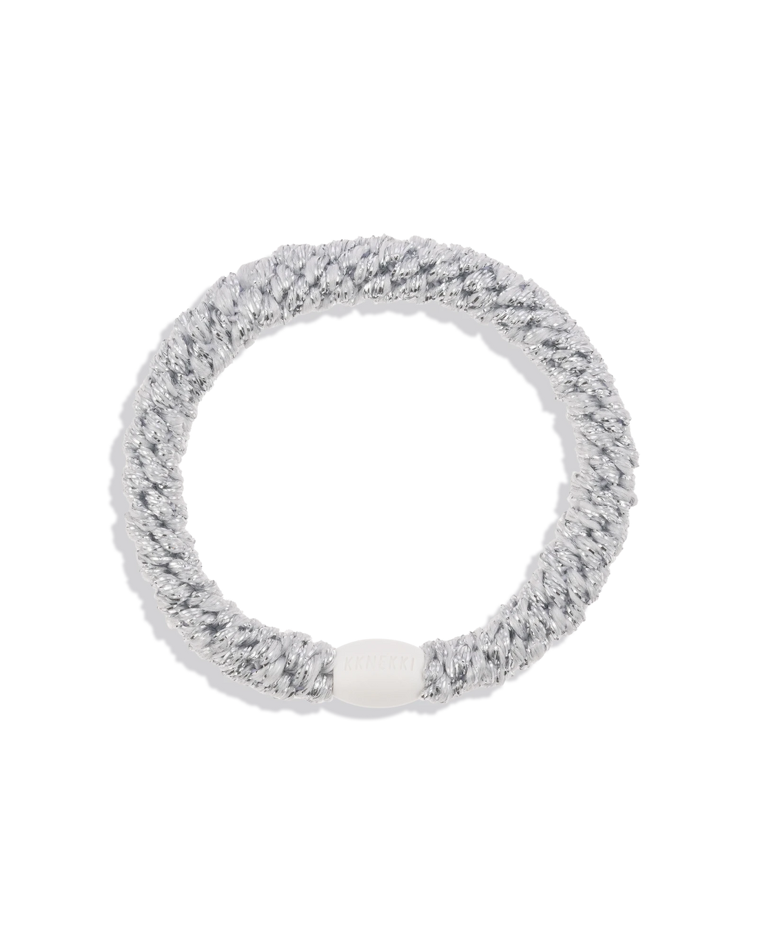 KKNEKKI Metallic Silver – metallinhohtoinen hopea hiuslenkki