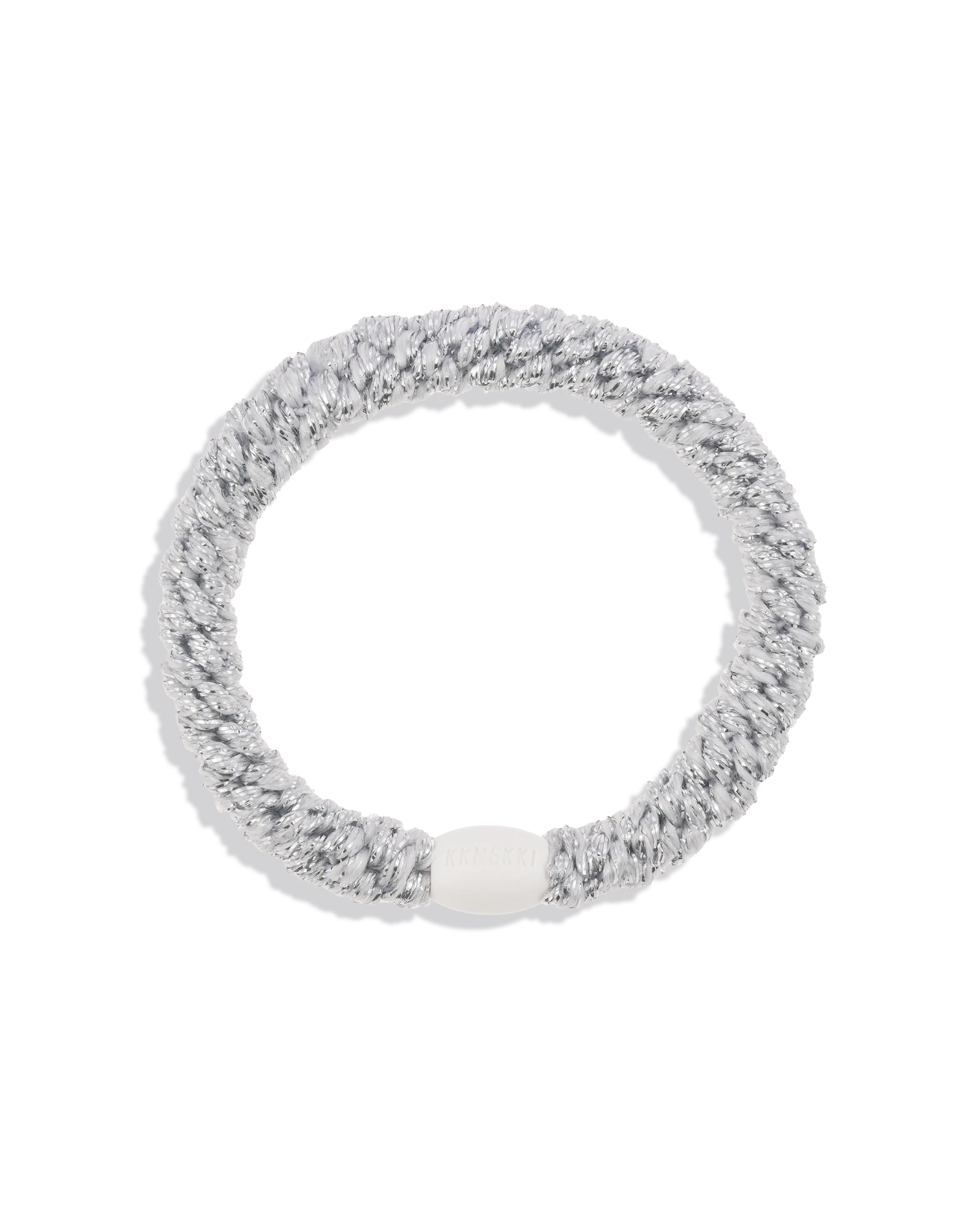 KKNEKKI Metallic Silver – metallinhohtoinen hopea hiuslenkki