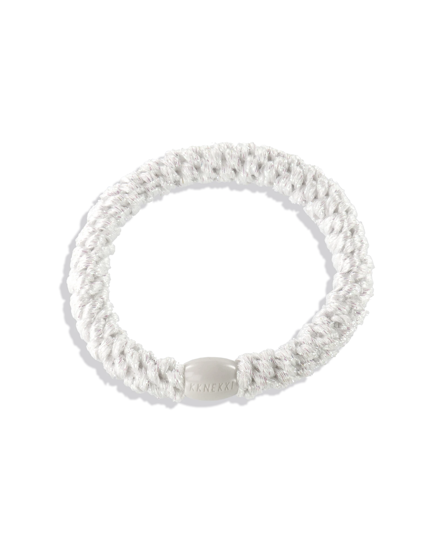 KKNEKKI White Glitter – valkoinen glitter-hiuslenkki