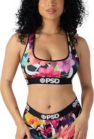 PSD Gothic Floral Women Sports Bra – naisten urheiluliivi kukkakuosilla