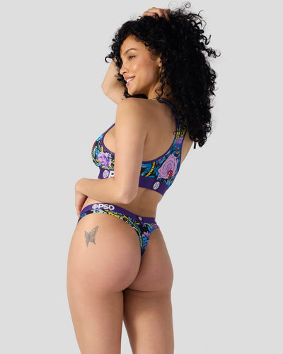 PSD Underwear Violet Paisley – racerback-sports bra violetissa sävyssä