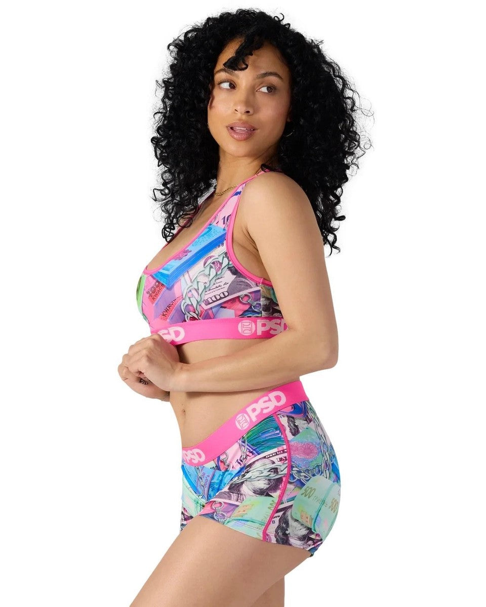 PSD World Stackz Women Sports Bra – naisten urheiluliivi värikkäällä printillä