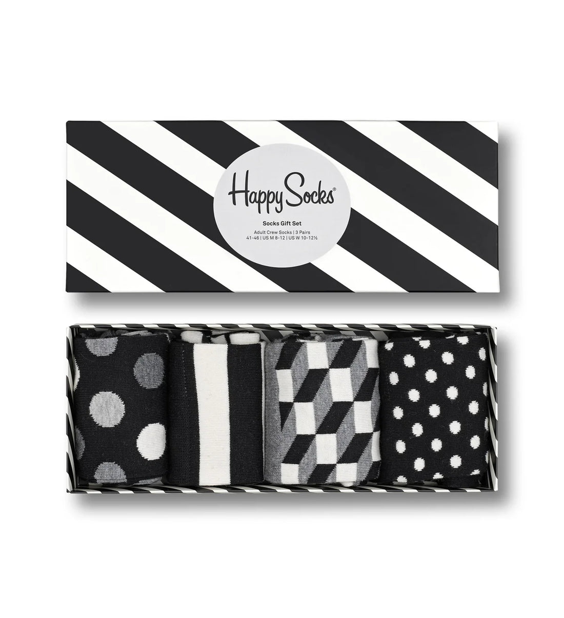 Classic Black &amp; White Socks Gift Set 4-pack